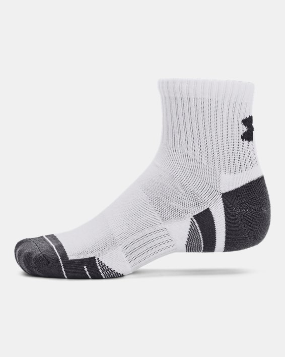 Unisex UA Performance Cotton 3-Pack Quarter Socks, White, pdpMainDesktop image number 3